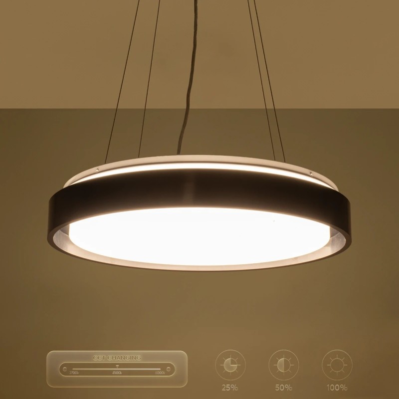 kelvo® BARCHETTA KLV-101-0265 Κρεμαστό Φωτιστικό Οροφής LED 72W 7200lm 120° AC 220-240V IP20 Ρυθμιζόμενο Λευκό CCT με Χειριστήριο από 2700K έως 6000K Dimmable - Lumileds SMD Chip - Μαύρο Ματ - Μ48 x Π48 x Υ8.2cm - 3 Χρόνια Εγγύηση