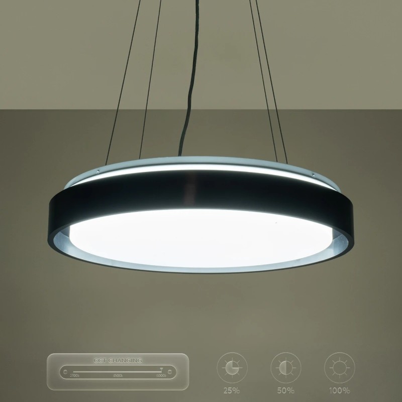 kelvo® BARCHETTA KLV-101-0265 Κρεμαστό Φωτιστικό Οροφής LED 72W 7200lm 120° AC 220-240V IP20 Ρυθμιζόμενο Λευκό CCT με Χειριστήριο από 2700K έως 6000K Dimmable - Lumileds SMD Chip - Μαύρο Ματ - Μ48 x Π48 x Υ8.2cm - 3 Χρόνια Εγγύηση