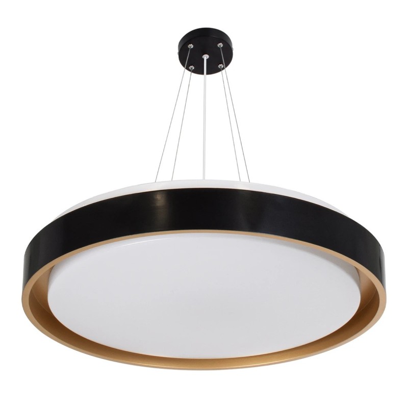 kelvo® BARCHETTA KLV-101-0266 Κρεμαστό Φωτιστικό Οροφής LED 72W 7200lm 120° AC 220-240V IP20 Ρυθμιζόμενο Λευκό CCT με Χειριστήριο από 2700K έως 6000K Dimmable - Lumileds SMD Chip - Μαύρο & Σαμπανιζέ Χρυσό Ματ - Μ48 x Π48 x Υ8.2cm - 3 Χρόνια Εγγύηση