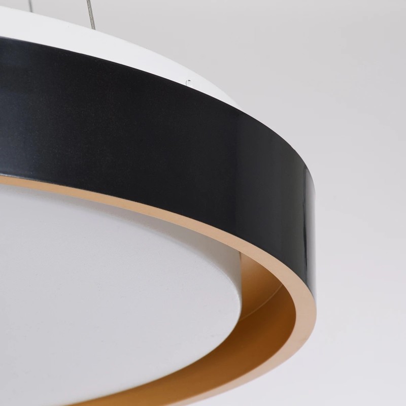 kelvo® BARCHETTA KLV-101-0266 Κρεμαστό Φωτιστικό Οροφής LED 72W 7200lm 120° AC 220-240V IP20 Ρυθμιζόμενο Λευκό CCT με Χειριστήριο από 2700K έως 6000K Dimmable - Lumileds SMD Chip - Μαύρο & Σαμπανιζέ Χρυσό Ματ - Μ48 x Π48 x Υ8.2cm - 3 Χρόνια Εγγύηση