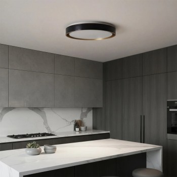 kelvo® BARCHETTA KLV-101-0266-V2 Φωτιστικό Οροφής LED 72W 7200lm 120° AC 220-240V IP20 Ρυθμιζόμενο Λευκό CCT με Χειριστήριο από 2700K έως 6000K Dimmable - Lumileds SMD Chip - Μαύρο & Σαμπανιζέ Χρυσό Ματ - Μ48 x Π48 x Υ8.2cm - 3 Χρόνια Εγγύηση