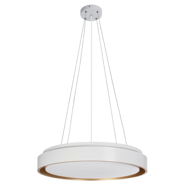 kelvo® BARCHETTA KLV-101-0267 Κρεμαστό Φωτιστικό Οροφής LED 72W 7200lm 120° AC 220-240V IP20 Ρυθμιζόμενο Λευκό CCT με Χειριστήριο από 2700K έως 6000K Dimmable - Lumileds SMD Chip - Λευκό & Σαμπανιζέ Χρυσό Ματ - Μ48 x Π48 x Υ8.2cm - 3 Χρόνια Εγγύηση