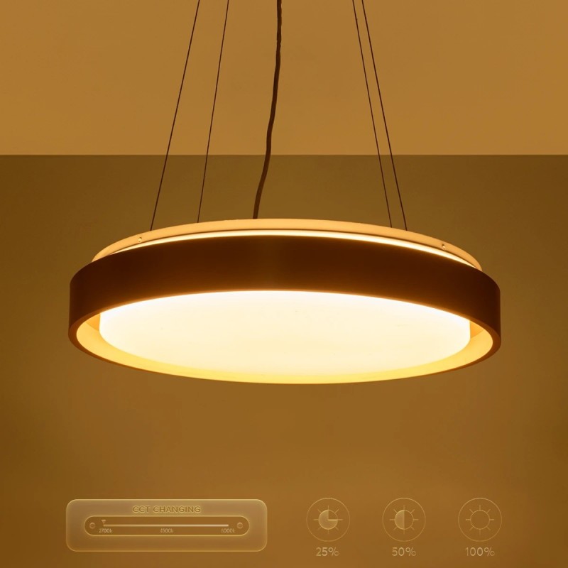 kelvo® BARCHETTA KLV-101-0268 Κρεμαστό Φωτιστικό Οροφής LED 72W 7200lm 120° AC 220-240V IP20 Ρυθμιζόμενο Λευκό CCT με Χειριστήριο από 2700K έως 6000K Dimmable - Lumileds SMD Chip - Σαμπανιζέ Χρυσό Ματ - Μ48 x Π48 x Υ8.2cm - 3 Χρόνια Εγγύηση