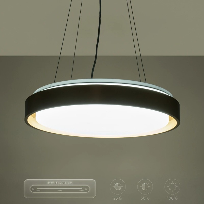 kelvo® BARCHETTA KLV-101-0268 Κρεμαστό Φωτιστικό Οροφής LED 72W 7200lm 120° AC 220-240V IP20 Ρυθμιζόμενο Λευκό CCT με Χειριστήριο από 2700K έως 6000K Dimmable - Lumileds SMD Chip - Σαμπανιζέ Χρυσό Ματ - Μ48 x Π48 x Υ8.2cm - 3 Χρόνια Εγγύηση