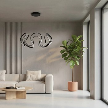 kelvo® TARANTULA KLV-101-0269 Κρεμαστό Φωτιστικό Οροφής LED 120W 12000lm 360° AC 220-240V IP20 Ρυθμιζόμενο Λευκό CCT με Χειριστήριο από 2700K έως 6000K Dimmable - Lumileds SMD Chip - Μαύρο Ματ - Μ78 x Π78 x Υ31.5cm - 3 Χρόνια Εγγύηση