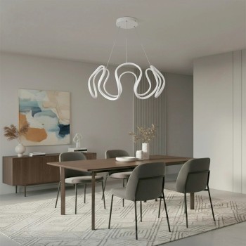 kelvo® TARANTULA KLV-101-0270 Κρεμαστό Φωτιστικό Οροφής LED 120W 12000lm 360° AC 220-240V IP20 Ρυθμιζόμενο Λευκό CCT με Χειριστήριο από 2700K έως 6000K Dimmable - Lumileds SMD Chip - Λευκό Ματ - Μ78 x Π78 x Υ31.5cm - 3 Χρόνια Εγγύηση