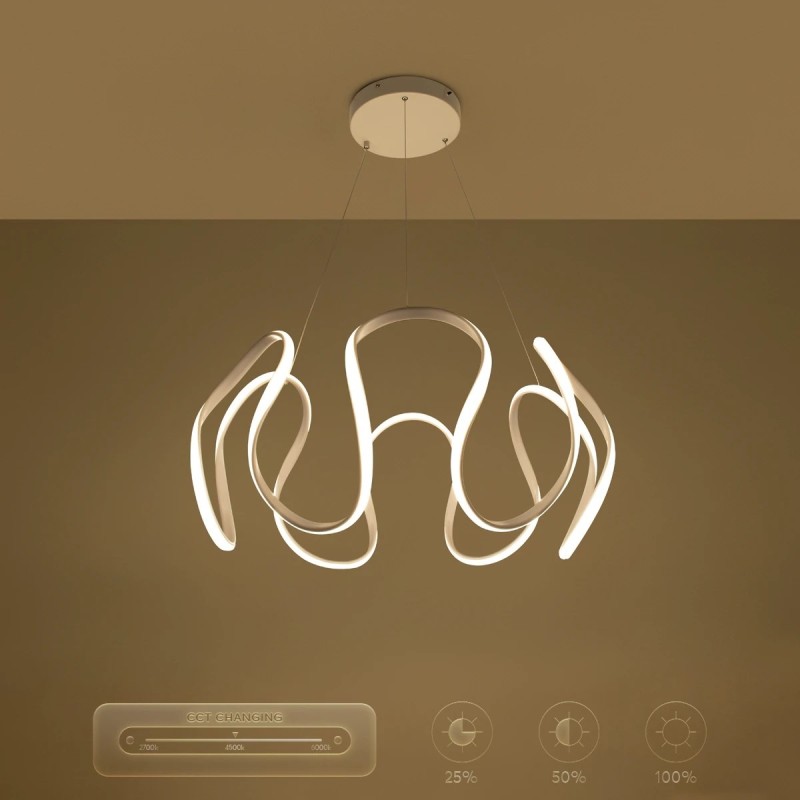 kelvo® TARANTULA KLV-101-0270 Κρεμαστό Φωτιστικό Οροφής LED 120W 12000lm 360° AC 220-240V IP20 Ρυθμιζόμενο Λευκό CCT με Χειριστήριο από 2700K έως 6000K Dimmable - Lumileds SMD Chip - Λευκό Ματ - Μ78 x Π78 x Υ31.5cm - 3 Χρόνια Εγγύηση