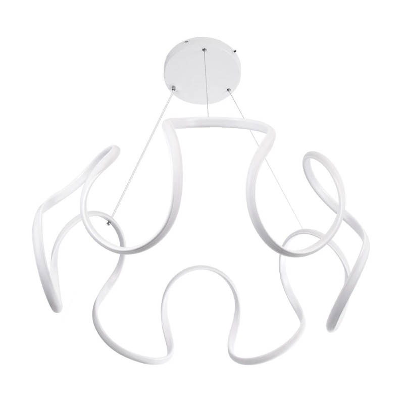 kelvo® TARANTULA KLV-101-0270 Κρεμαστό Φωτιστικό Οροφής LED 120W 12000lm 360° AC 220-240V IP20 Ρυθμιζόμενο Λευκό CCT με Χειριστήριο από 2700K έως 6000K Dimmable - Lumileds SMD Chip - Λευκό Ματ - Μ78 x Π78 x Υ31.5cm - 3 Χρόνια Εγγύηση