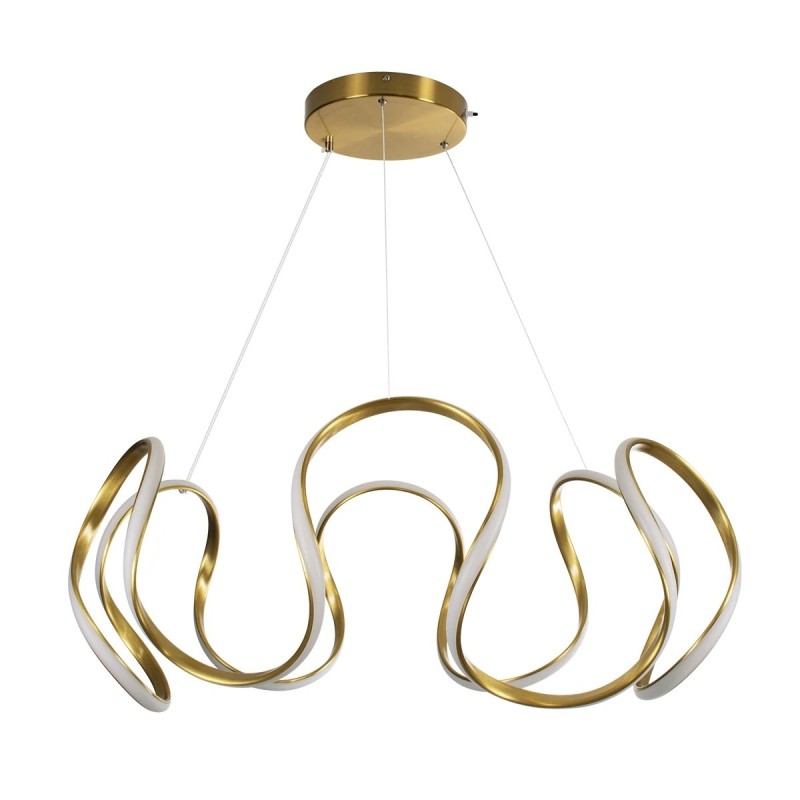 kelvo® TARANTULA KLV-101-0271 Κρεμαστό Φωτιστικό Οροφής LED 120W 12000lm 360° AC 220-240V IP20 Ρυθμιζόμενο Λευκό CCT με Χειριστήριο από 2700K έως 6000K Dimmable - Lumileds SMD Chip - Χρυσό Πλατίνα - Μ78 x Π78 x Υ31.5cm - 3 Χρόνια Εγγύηση