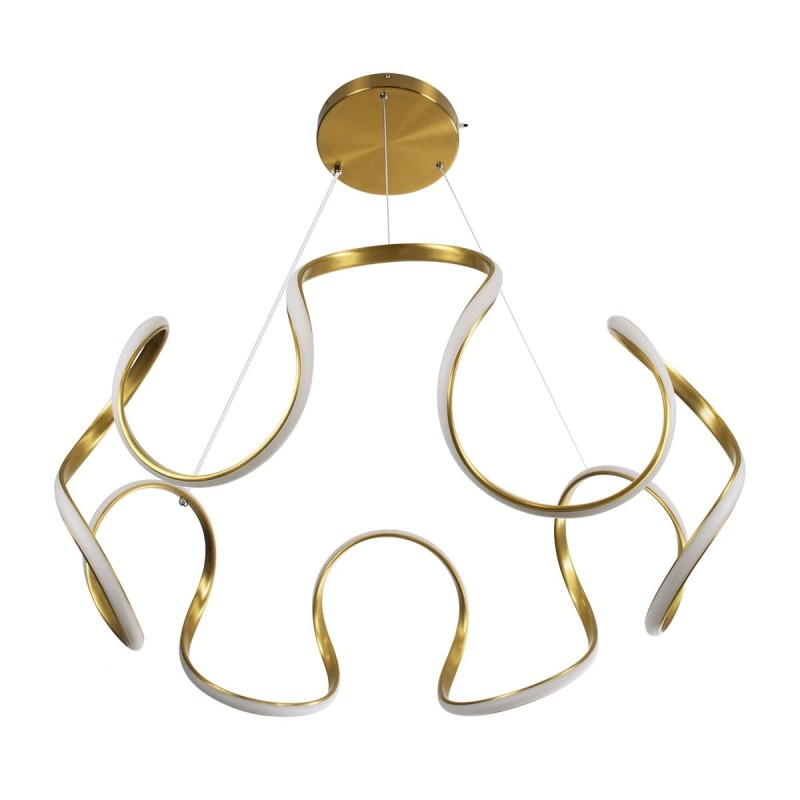 kelvo® TARANTULA KLV-101-0271 Κρεμαστό Φωτιστικό Οροφής LED 120W 12000lm 360° AC 220-240V IP20 Ρυθμιζόμενο Λευκό CCT με Χειριστήριο από 2700K έως 6000K Dimmable - Lumileds SMD Chip - Χρυσό Πλατίνα - Μ78 x Π78 x Υ31.5cm - 3 Χρόνια Εγγύηση