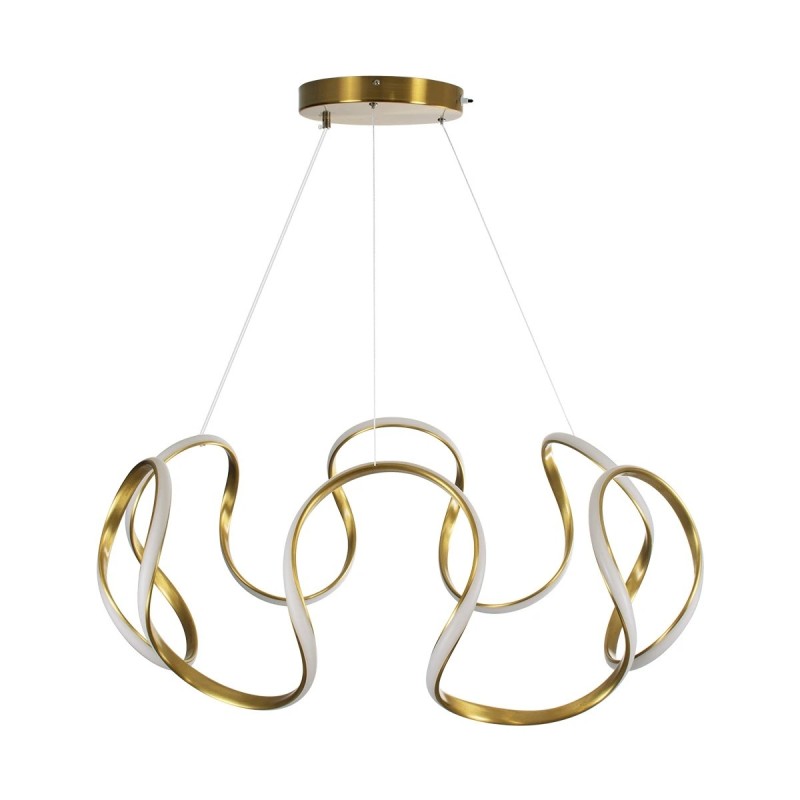 kelvo® TARANTULA KLV-101-0271 Κρεμαστό Φωτιστικό Οροφής LED 120W 12000lm 360° AC 220-240V IP20 Ρυθμιζόμενο Λευκό CCT με Χειριστήριο από 2700K έως 6000K Dimmable - Lumileds SMD Chip - Χρυσό Πλατίνα - Μ78 x Π78 x Υ31.5cm - 3 Χρόνια Εγγύηση