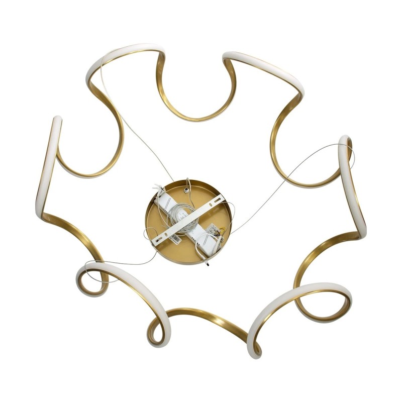 kelvo® TARANTULA KLV-101-0271 Κρεμαστό Φωτιστικό Οροφής LED 120W 12000lm 360° AC 220-240V IP20 Ρυθμιζόμενο Λευκό CCT με Χειριστήριο από 2700K έως 6000K Dimmable - Lumileds SMD Chip - Χρυσό Πλατίνα - Μ78 x Π78 x Υ31.5cm - 3 Χρόνια Εγγύηση