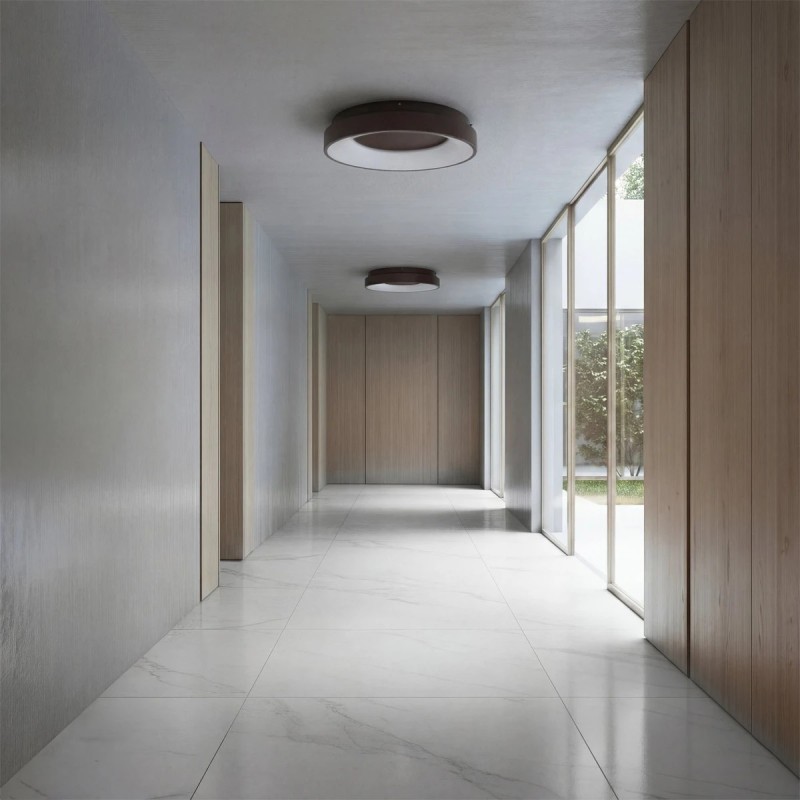 kelvo® SALEM KLV-101-0280 Φωτιστικό Οροφής LED 75W 7500lm 120° AC 220-240V IP20 Ρυθμιζόμενο Λευκό CCT με Χειριστήριο από 2700K έως 6000K Dimmable - Lumileds SMD Chip - Καφέ Ματ - Μ45 x Π45 x Υ9.5cm - 3 Χρόνια Εγγύηση