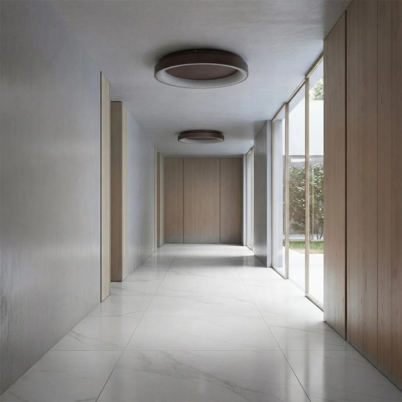 kelvo® SALEM KLV-101-0284 Φωτιστικό Οροφής LED 105W 10500lm 120° AC 220-240V IP20 Ρυθμιζόμενο Λευκό CCT με Χειριστήριο από 2700K έως 6000K Dimmable - Lumileds SMD Chip - Καφέ Ματ - Μ60 x Π60 x Υ9.5cm - 3 Χρόνια Εγγύηση