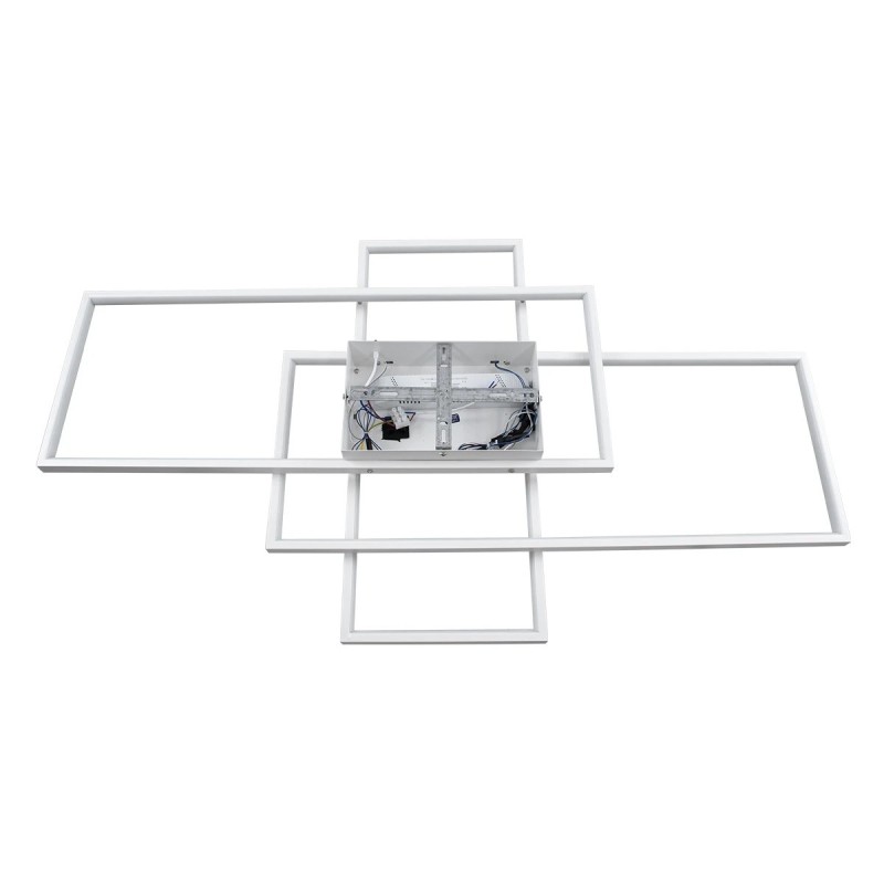 kelvo® QUADRA KLV-101-0297 Φωτιστικό Οροφής LED 120W 12000lm 120° AC 220-240V IP20 Ρυθμιζόμενο Λευκό CCT με Χειριστήριο από 2700K έως 6000K Dimmable - Lumileds SMD Chip - Λευκό Ματ - Μ105 x Π60 x Υ9cm - 3 Χρόνια Εγγύηση