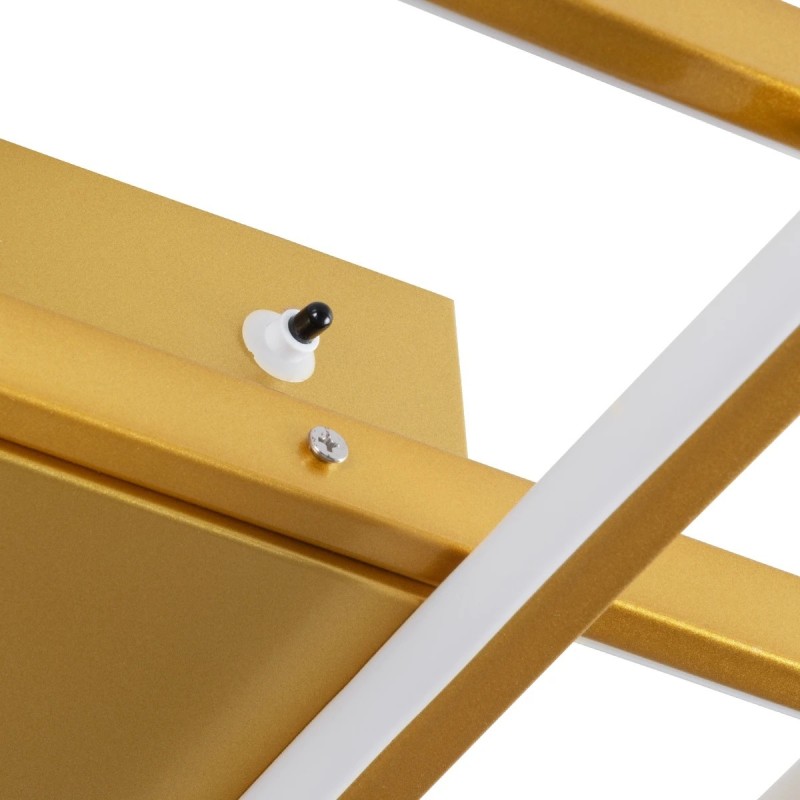 kelvo® QUADRA KLV-101-0298 Φωτιστικό Οροφής LED 120W 12000lm 120° AC 220-240V IP20 Ρυθμιζόμενο Λευκό CCT με Χειριστήριο από 2700K έως 6000K Dimmable - Lumileds SMD Chip - Σαμπανιζέ Χρυσό Ματ - Μ105 x Π60 x Υ9cm - 3 Χρόνια Εγγύηση