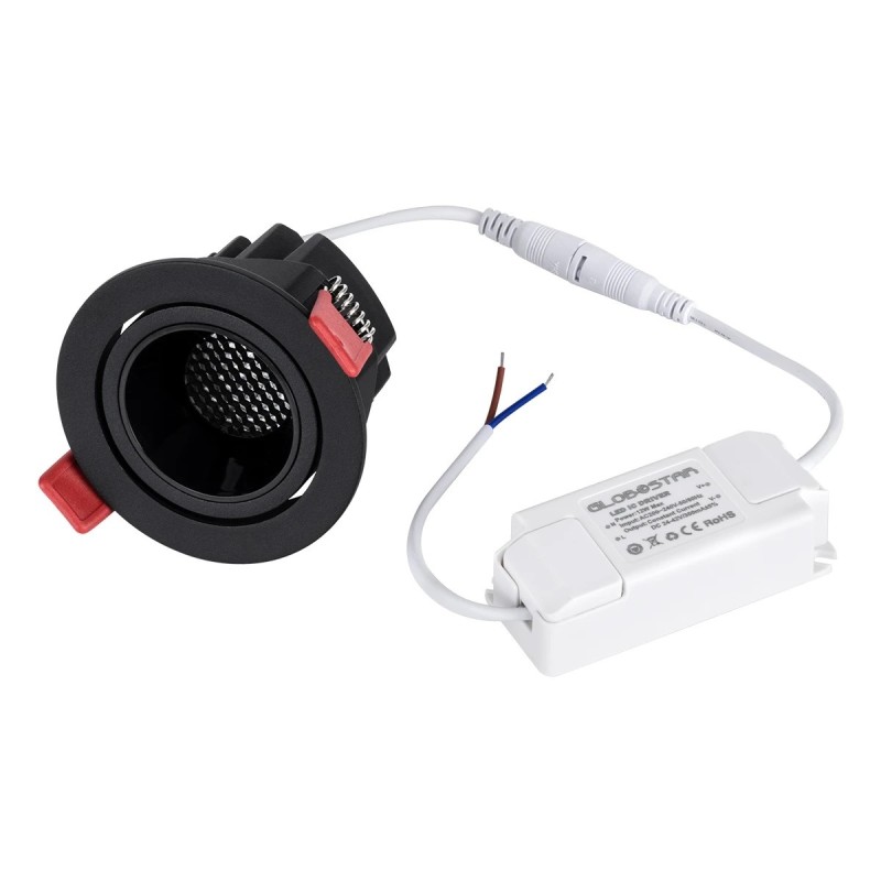 kelvo® LEO KLV-101-0311 Χωνευτό Κινούμενο Φωτιστικό Downlight Σποτ με Honeycomb Anti-Glare Reflector LED 10W 1250lm 38° AC 220-240V IP20 Θερμό Λευκό 2700K - Bridgelux COB Chip & TÜV SÜD Driver - Μαύρο Ματ - Μ8.5 x Π8.5 x Υ6.6cm / Q7.5cm - 5 Χρόνια Εγγ