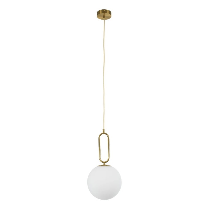 kelvo® BELLISSIMO KLV-101-0376 Κρεμαστό Φωτιστικό Οροφής για Λάμπα με Ντουί E27 AC 220-240V IP20 - Χρυσό Βούρτσας Πλατίνα & Λευκό - Μ20 x Π20 x Υ42cm