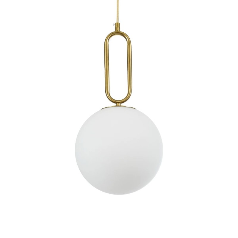 kelvo® BELLISSIMO KLV-101-0376 Κρεμαστό Φωτιστικό Οροφής για Λάμπα με Ντουί E27 AC 220-240V IP20 - Χρυσό Βούρτσας Πλατίνα & Λευκό - Μ20 x Π20 x Υ42cm