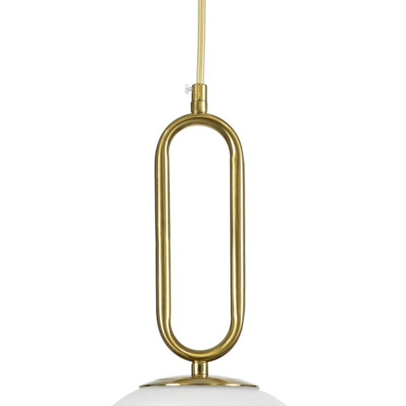 kelvo® BELLISSIMO KLV-101-0376 Κρεμαστό Φωτιστικό Οροφής για Λάμπα με Ντουί E27 AC 220-240V IP20 - Χρυσό Βούρτσας Πλατίνα & Λευκό - Μ20 x Π20 x Υ42cm