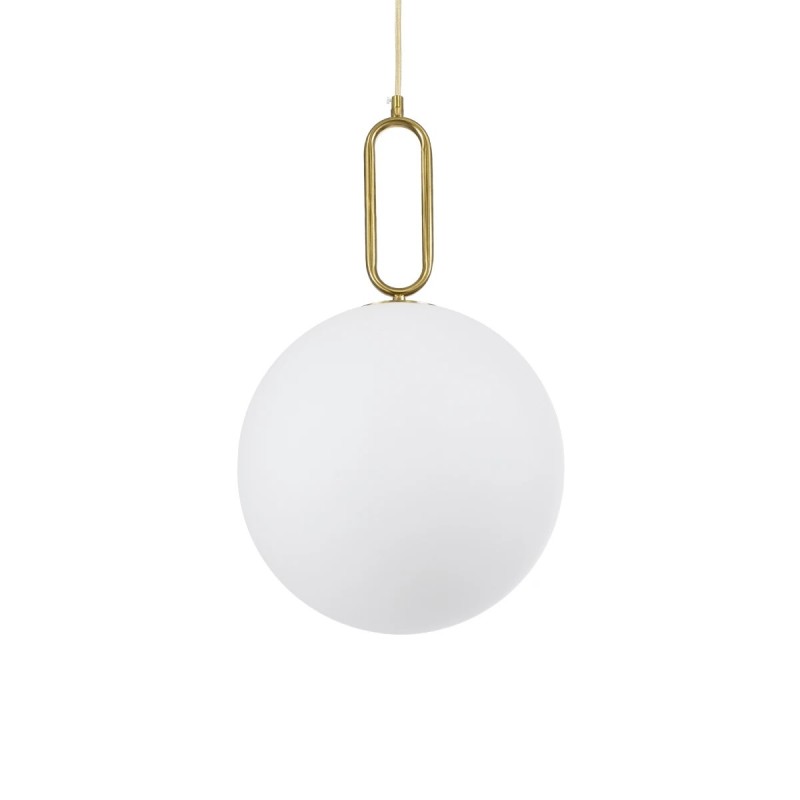 kelvo® BELLISSIMO KLV-101-0377 Κρεμαστό Φωτιστικό Οροφής για Λάμπα με Ντουί E27 AC 220-240V IP20 - Χρυσό Βούρτσας Πλατίνα & Λευκό - Μ30 x Π30 x Υ52cm