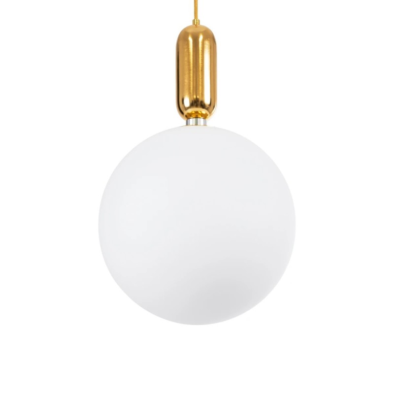 kelvo® ESTETICO KLV-101-0383 Κρεμαστό Φωτιστικό Οροφής για Λάμπα με Ντουί E27 AC 220-240V IP20 - Χρυσό Βούρτσας Πλατίνα & Λευκό - Μ30 x Π30 x Υ48cm