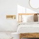 GloboStar® PALADIN 61359 Μοντέρνο Φωτιστικό Τοίχου - Απλίκα Ξενοδοχείου Bed Side LED 6W 720lm 36° AC 220-240V - Reading Light & Κρυφός Φωτισμός - Φορτιστές USB 3A & Wireless 20W - Μ30 x Π11 x Υ12cm - Φυσικό Λευκό 4500K - Ξύλο & Λευκό - Αριστερ