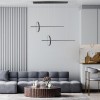 GLOBOSTAR® LINEARE 61290 Μοντέρνο Κρεμαστό Φωτιστικό Οροφής LED 67W 7504lm 300° AC 220-240V IP20 Ρυθμιζόμενο Λευκό CCT με Χειριστήριο από 2700K έως 6000K Dimmable - Lumileds SMD Chip - Μαύρο Ματ - Μ130 x Π25 x Υ60cm - 3 Χρόνια Εγγύηση