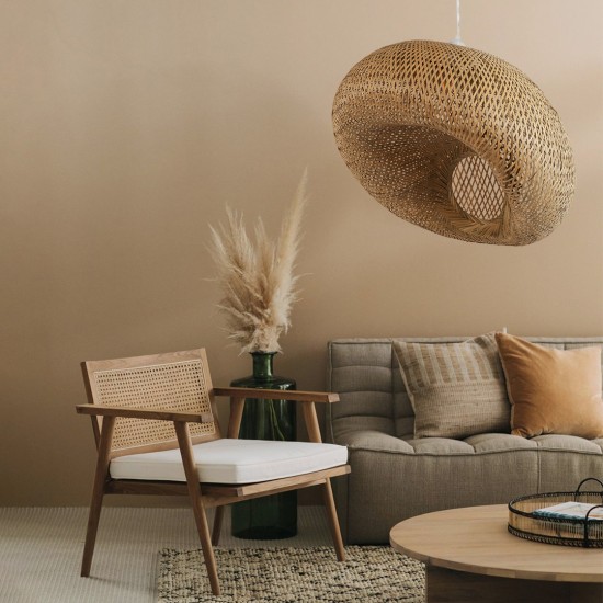 GloboStar® CARIBBEAN 01724 Boho Κρεμαστό Φωτιστικό Ανάρτηση Μονόφωτο 1 x E27 IP20 Μπεζ Ξύλο - Μ60 x Π60 x Υ38cm GloboStar® CARIBBEAN 01724 Boho Κρεμαστό Φωτιστικό Ανάρτηση Μονόφωτο 1 x E27 IP20 Μπεζ Ξύλο - Μ60 x Π60 x Υ38cm