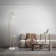 GloboStar® CORDELIA 02025 Μοντέρνο Επιδαπέδιο Φωτιστικό Μονόφωτο 1 x E27 IP20 Χρυσό Αλουμίνιο, Λευκό Γυαλί με Λευκό Μάρμαρο - Μ30 x Π38 x Υ180cm