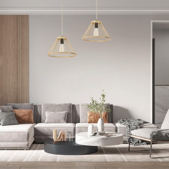 GloboStar® TYGEE 01930 Boho Κρεμαστό Φωτιστικό Πλέγμα Μονόφωτο 1 x E27 IP20 Μπεζ Ξύλο - Μ35 x Π35 x Υ22cm GloboStar® TYGEE 01930 Boho Κρεμαστό Φωτιστικό Πλέγμα Μονόφωτο 1 x E27 IP20 Μπεζ Ξύλο - Μ35 x Π35 x Υ22cm