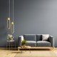GloboStar® ILDI 61090 Κρεμαστό Φωτιστικό Οροφής Design LED CCT 12W 1440lm 300° AC 220-240V - Εναλλαγή Φωτισμού μέσω Διακόπτη On/Off All In One Ψυχρό 6000k+Φυσικό 4500k+Θερμό 2700k Μ10 x Π2.3 x Υ38cm - Χρυσό Βούρτσας