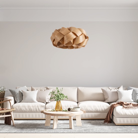 GloboStar® SARDIGNA 02218 Boho Κρεμαστό Φωτιστικό Πλέγμα Μονόφωτο 1 x E27 IP20 Καφέ Ξύλο - Μ60 x Π60 x Υ30cm GloboStar® SARDIGNA 02218 Boho Κρεμαστό Φωτιστικό Πλέγμα Μονόφωτο 1 x E27 IP20 Καφέ Ξύλο - Μ60 x Π60 x Υ30cm