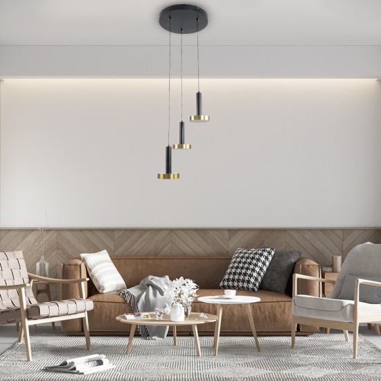 GLOBOSTAR® ZANE 60934 Κρεμαστό Φωτιστικό Design LED CCT 54W 6048lm 120° AC 220-240V IP20 - Εναλλαγή Φωτισμού μέσω Τηλεχειριστηρίου All In One Ψυχρό 6000k+Φυσικό 4500k+Θερμό 2700k Dimmable - Φ40 x Υ20cm - Μαύρο & Χρυσό - 3 Χρόνια Εγγύηση GLOBOSTAR® ZANE 60934 Κρεμαστό Φωτιστικό Design LED CCT 54W 6048lm 120° AC 220-240V IP20 - Εναλλαγή Φωτισμού μέσω Τηλεχειριστηρίου All In One Ψυχρό 6000k+Φυσικό 4500k+Θερμό 2700k Dimmable - Φ40 x Υ20cm - Μαύρο & Χρυσό - 3 Χρόνια Εγγύηση