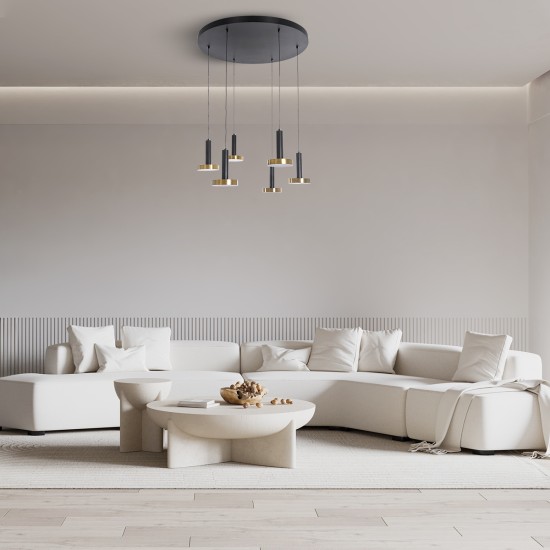 GLOBOSTAR® ZANE 60935 Κρεμαστό Φωτιστικό Design LED CCT 100W 11200lm 120° AC 220-240V IP20 - Εναλλαγή Φωτισμού μέσω Τηλεχειριστηρίου All In One Ψυχρό 6000k+Φυσικό 4500k+Θερμό 2700k Dimmable - Φ80 x Υ20cm - Μαύρο & Χρυσό - 3 Χρόνια Εγγύηση GLOBOSTAR® ZANE 60935 Κρεμαστό Φωτιστικό Design LED CCT 100W 11200lm 120° AC 220-240V IP20 - Εναλλαγή Φωτισμού μέσω Τηλεχειριστηρίου All In One Ψυχρό 6000k+Φυσικό 4500k+Θερμό 2700k Dimmable - Φ80 x Υ20cm - Μαύρο & Χρυσό - 3 Χρόνια Εγγύηση