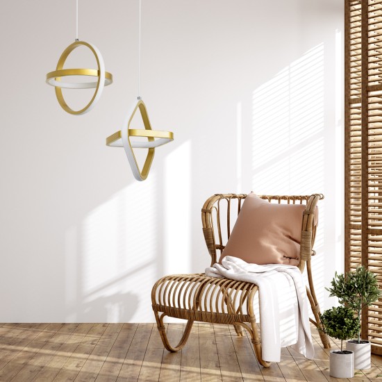 GloboStar® ROSE 61066 Κρεμαστό Φωτιστικό Οροφής Design LED CCT 22W 2640lm 300° AC 220-240V - Εναλλαγή Φωτισμού μέσω Διακόπτη On/Off All In One Ψυχρό 6000k+Φυσικό 4500k+Θερμό 2700k Μ24 x Π22 x Υ24cm - Χρυσό Βούρτσας GloboStar® ROSE 61066 Κρεμαστό Φωτιστικό Οροφής Design LED CCT 22W 2640lm 300° AC 220-240V - Εναλλαγή Φωτισμού μέσω Διακόπτη On/Off All In One Ψυχρό 6000k+Φυσικό 4500k+Θερμό 2700k Μ24 x Π22 x Υ24cm - Χρυσό Βούρτσας