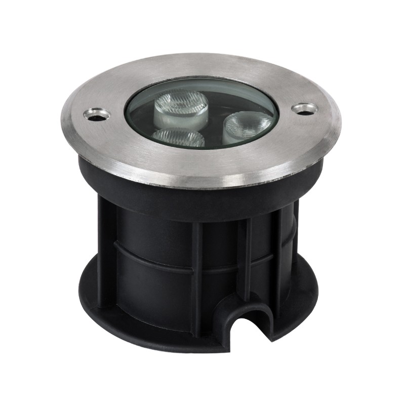 GloboStar® UNDERGROUND-FANI S-90980 Χωνευτό Φωτιστικό Σποτ Δαπέδου LED 12W 1200lm 60° DC 24V Αδιάβροχο IP68 Φ10 x Υ7.5cm Ψυχρό Λευκό 6000K - Ανοξείδωτο Ατσάλι