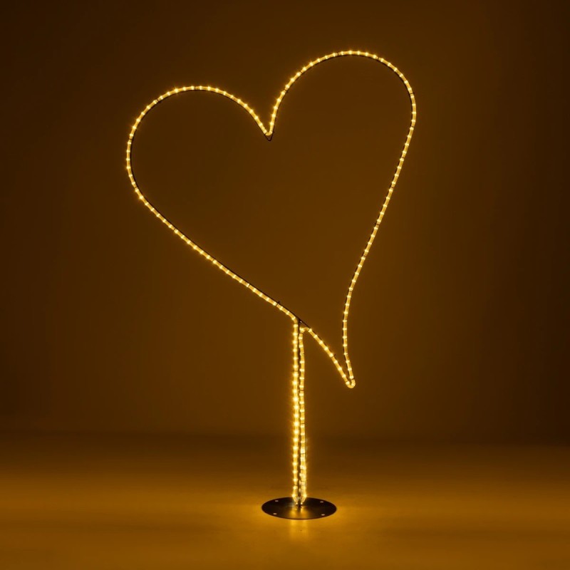 GLOBOSTAR® XMAS-HEART Χριστουγεννιάτικο Διακοσμητικό Φωτιστικό LED 19,5W 780lm 360° AC 220-240V Αδιάβροχο IP65 Θερμό Λευκό 2700K  - Μαύρο & Διάφανο - M100 x Π25 x Υ157cm - 2 Χρόνια Εγγύηση