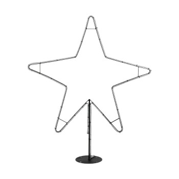 GLOBOSTAR® XMAS-STAR-BIG Χριστουγεννιάτικο Διακοσμητικό Φωτιστικό LED 19,5W 780lm 360° AC 220-240V Αδιάβροχο IP65 Θερμό Λευκό 2700K - Μαύρο & Διάφανο - M114 x Π25 x Υ132cm - 2 Χρόνια Εγγύηση