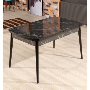 Extendable Dining Table Bendir - Black Black
White