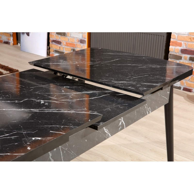 Extendable Dining Table Bendir - Black Black
White