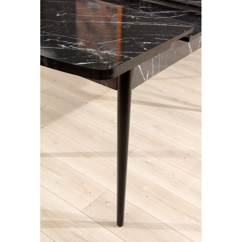 Extendable Dining Table Bendir - Black Black
White