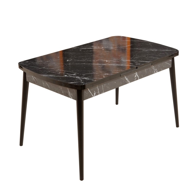 Extendable Dining Table Bendir - Black Black
White
