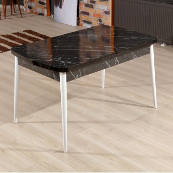 Extendable Dining Table Bendir - White Black
White