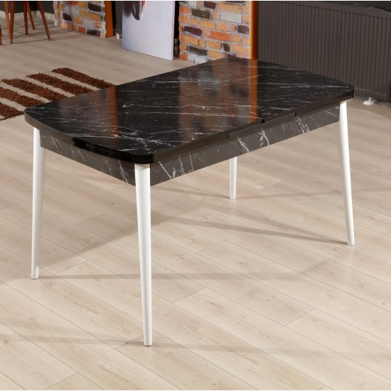 Extendable Dining Table Bendir - White Black
White Extendable Dining Table Bendir - White Black
White