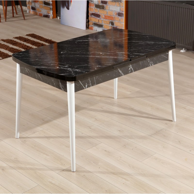 Extendable Dining Table Bendir - White Black
White