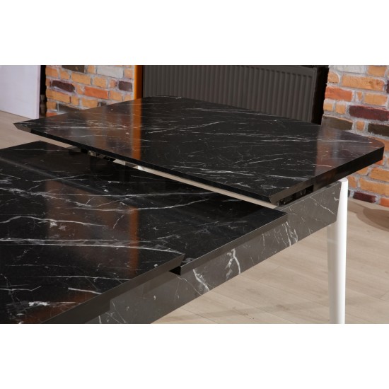 Extendable Dining Table Bendir - White Black
White Extendable Dining Table Bendir - White Black
White