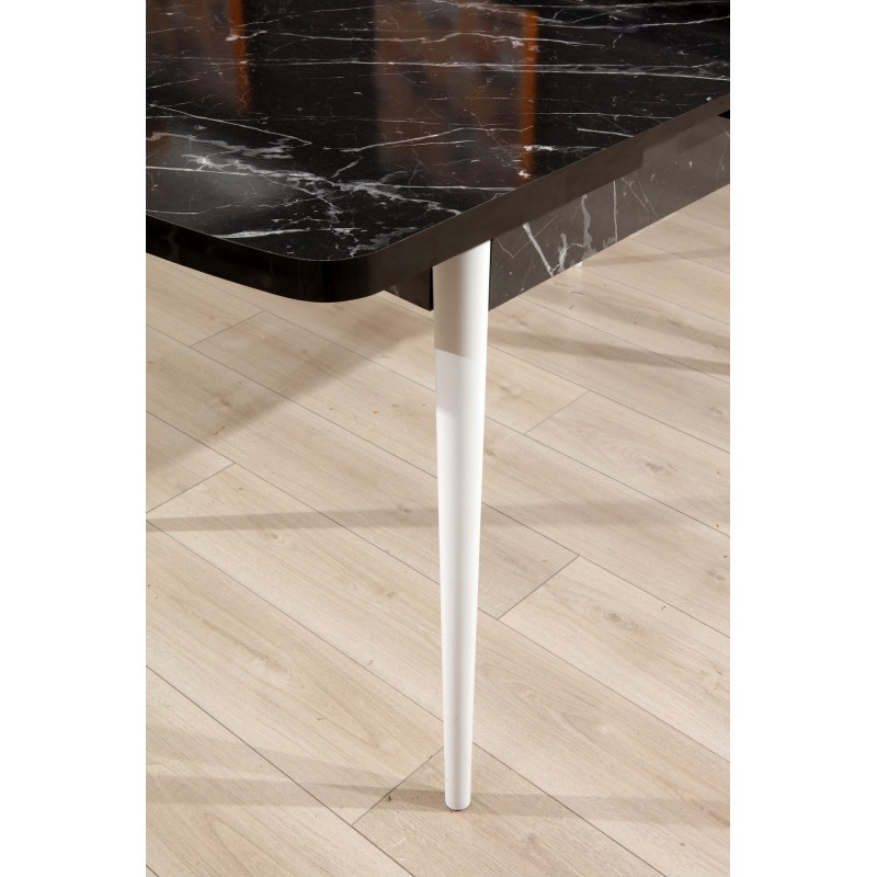 Extendable Dining Table Bendir - White Black
White