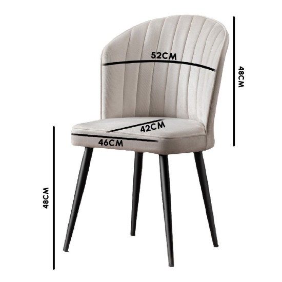 Chair Set (2 Pieces) Rubi - Grey Grey
Black
