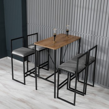 Bar Table & Stool Set (5 Pieces) Nordic - Fume Fume
Walnut
Black